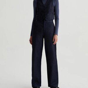 AG Adriano Goldschmied Tailored Kora High Rise Wide Leg Lapis 27